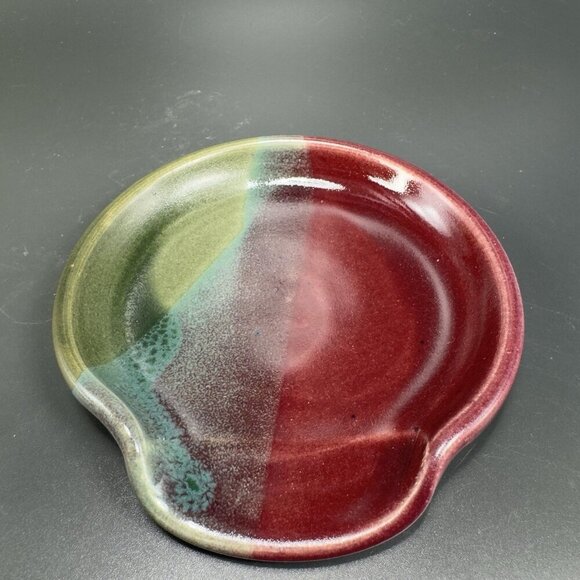 Vintage Hand Made Studio Pottery Spoon Rest Holder Container Artist Signed VTG - Picture 7 of 13